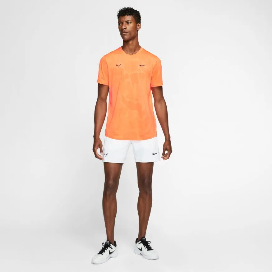 Nike Court Aeroreact Top SS Rafa - orange pulse/gridiron